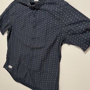 7 Diamonds Short Sleeve Shirt Button Up Geometric Preppy Summer Men's size XL